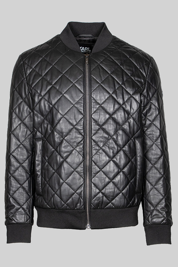 LEATHER JACKET KARL LAGERFELD - 990 BLACK